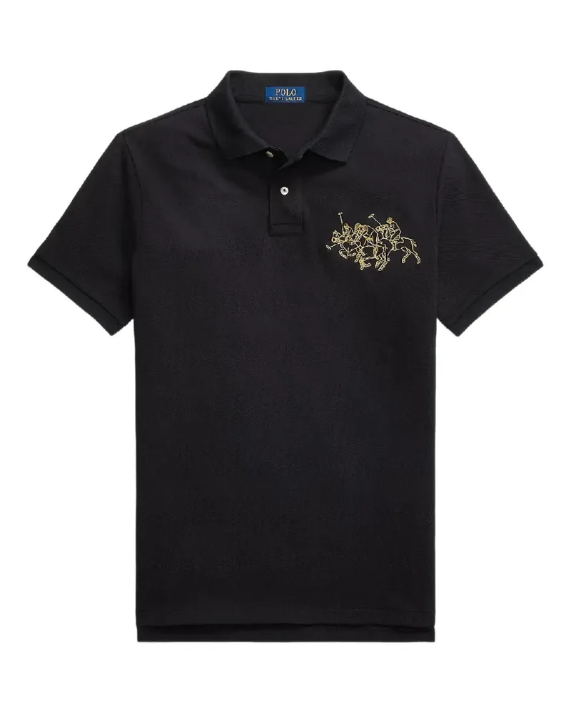 Ralph Lauren Kurzärmeliges Lunar New Year Triple Poloshirt mit Stickerei - Schwarz Schwarz