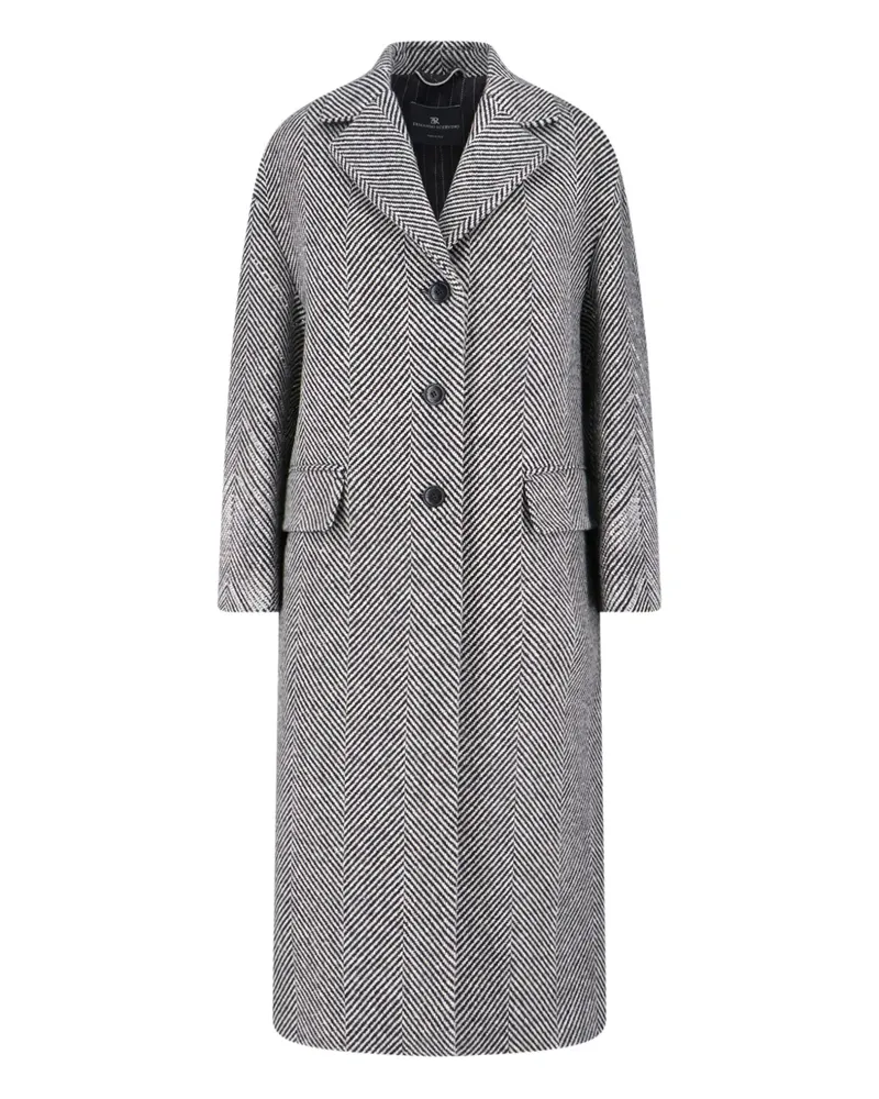 Ermanno Scervino Mantel mit Fischgrätenmuster - Schwarz Schwarz