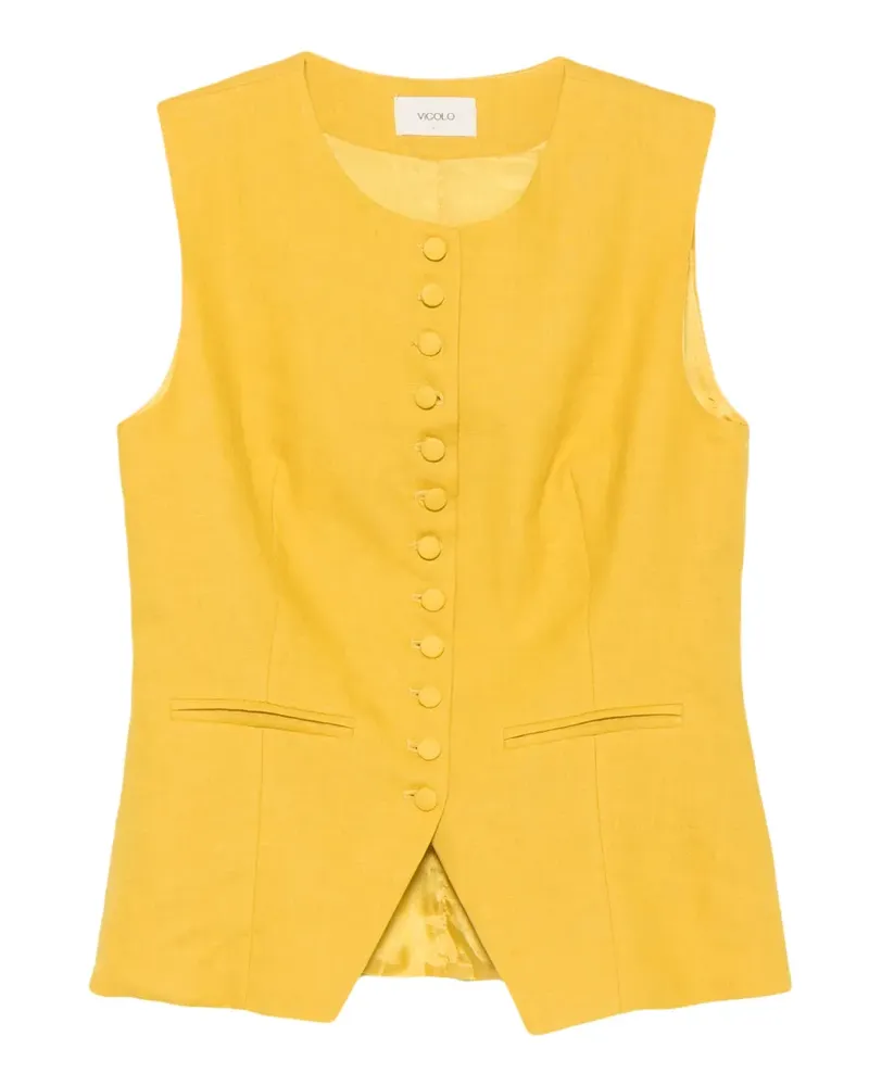 VICOLO button-up sleeveless vest - Gelb Gelb