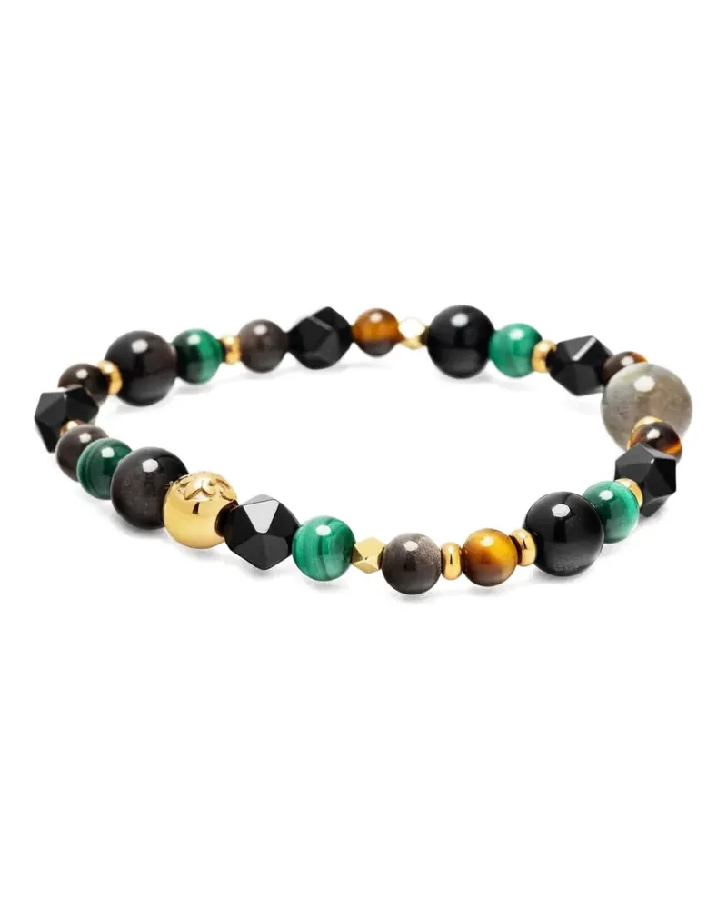 Nialaya Spiritual Power malachite-beaded bracelet - Gold Gold