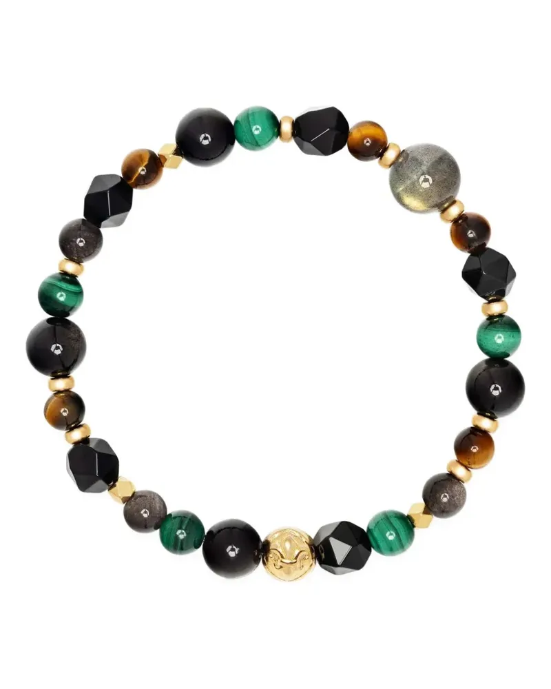 Nialaya Spiritual Power malachite-beaded bracelet - Gold Gold