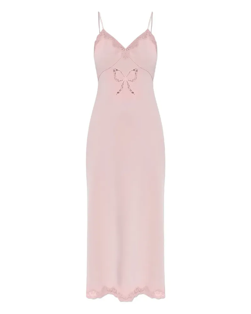LoveShackFancy Manuela lace-trimmed bow dress - Rosa Rosa