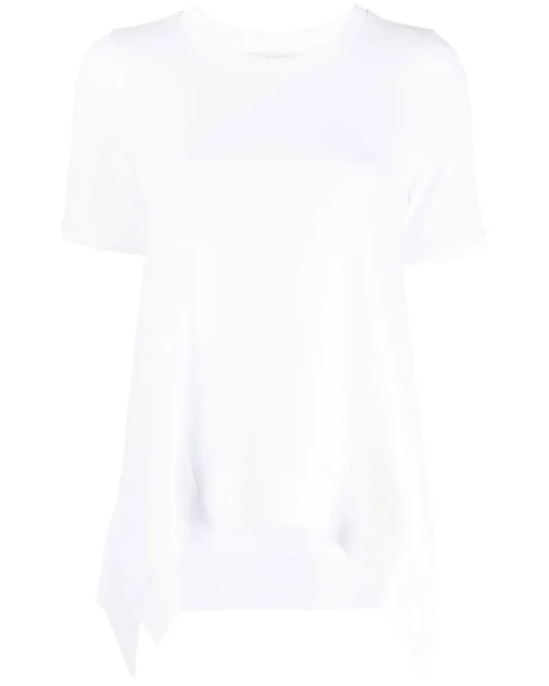Stella McCartney T-Shirt mit Wasserfallsaum - Weiß Weiß