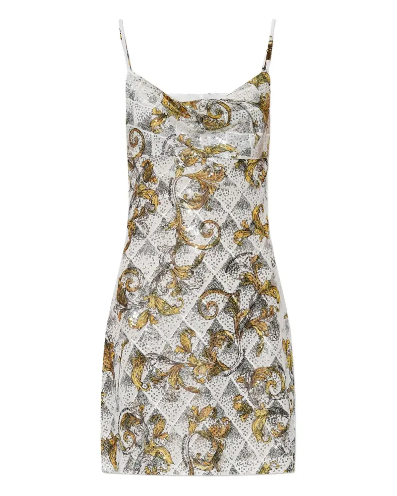 Versace Jeans Kleid mit Pailletten - Weiß Weiß