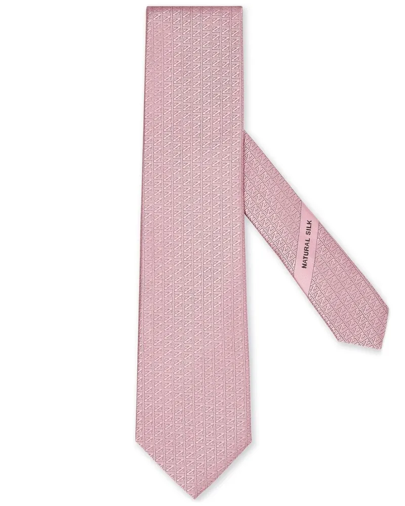 Ermenegildo Zegna Krawatte mit Monogrammmuster - Rosa Rosa