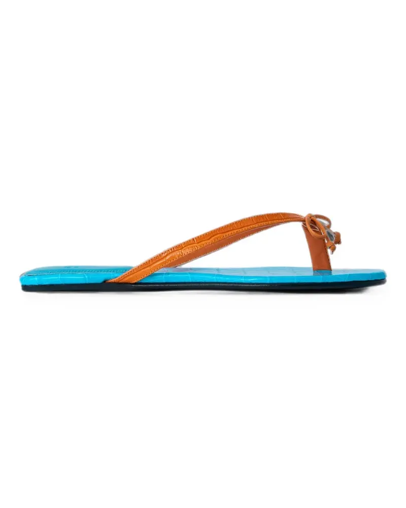 ABRA lizard-embossed flip flops - Blau Blau