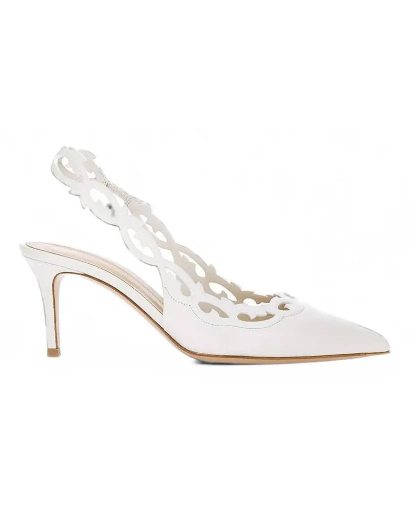 Gianvito Rossi cut-out slingback pumps - Weiß Weiß