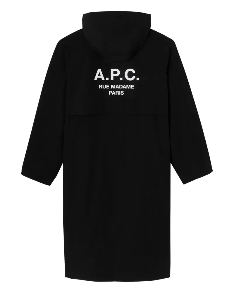 A.P.C. Regenmantel mit Logo-Schild - LZZ BLACK Lzz