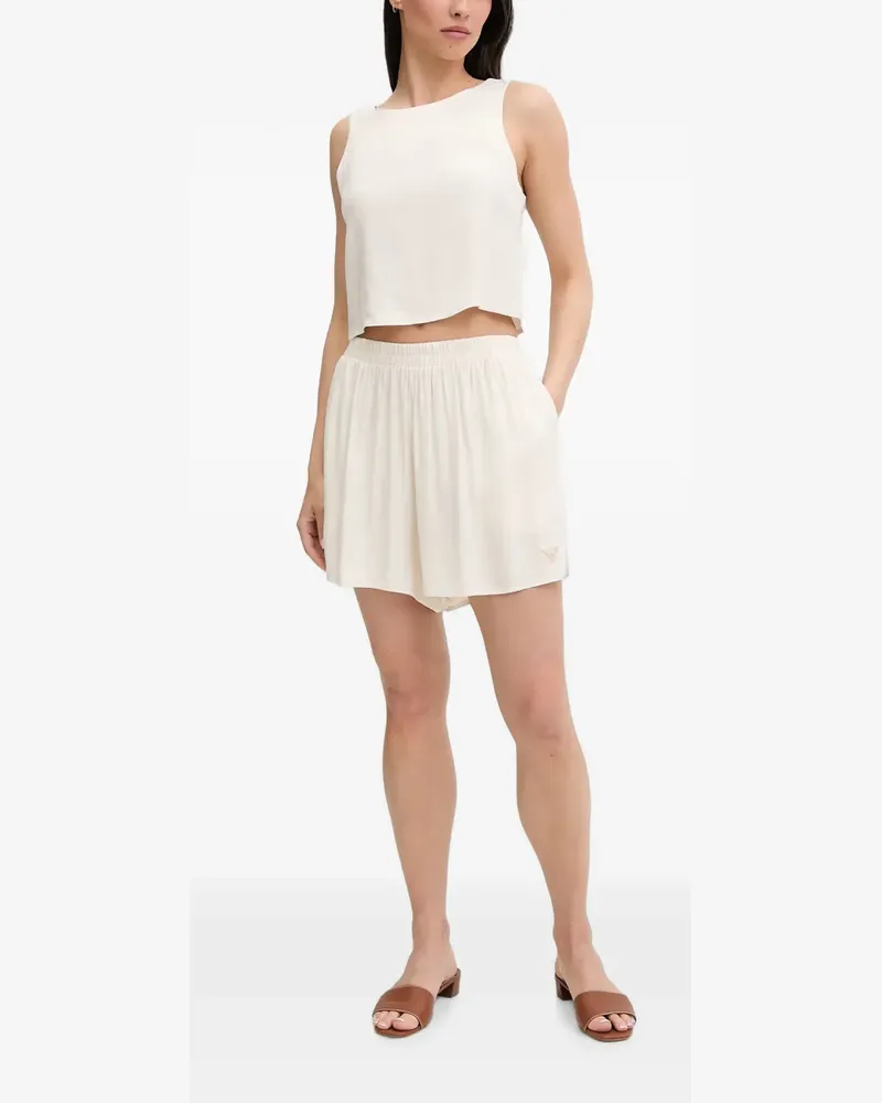Guess logo-patch elasticated-waist shorts - Nude Nude