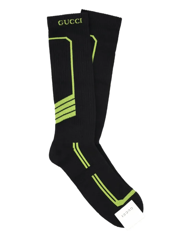 Gucci Bestickte Socken - Schwarz Schwarz
