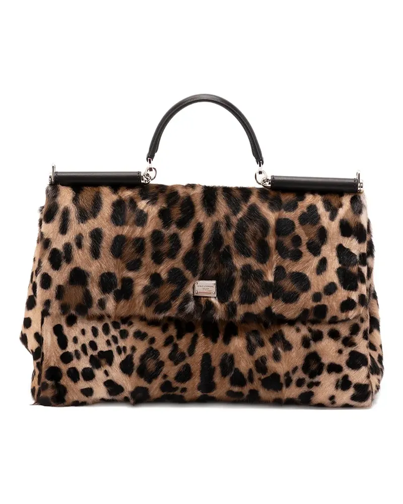 Dolce & Gabbana Shopper mit Leoparden-Print - Braun Braun