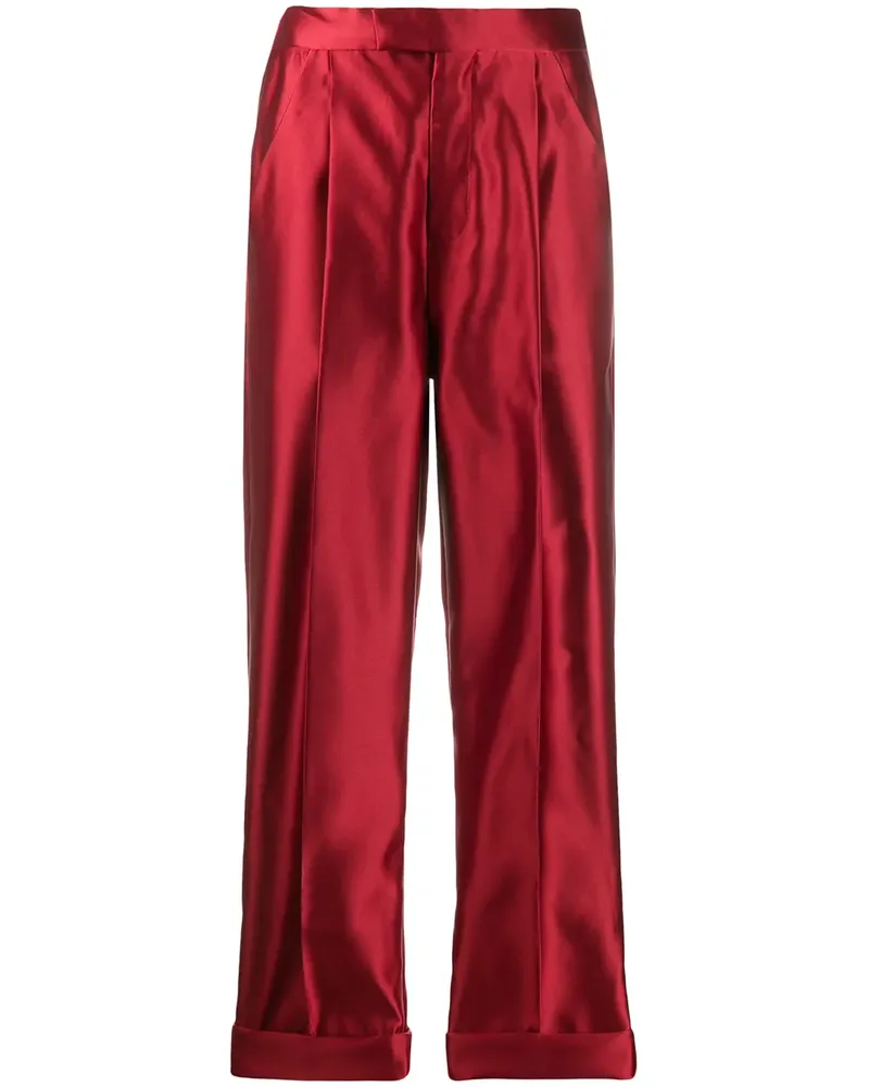 Tom Ford Seidenhose mit hohem Bund - Rot Rot