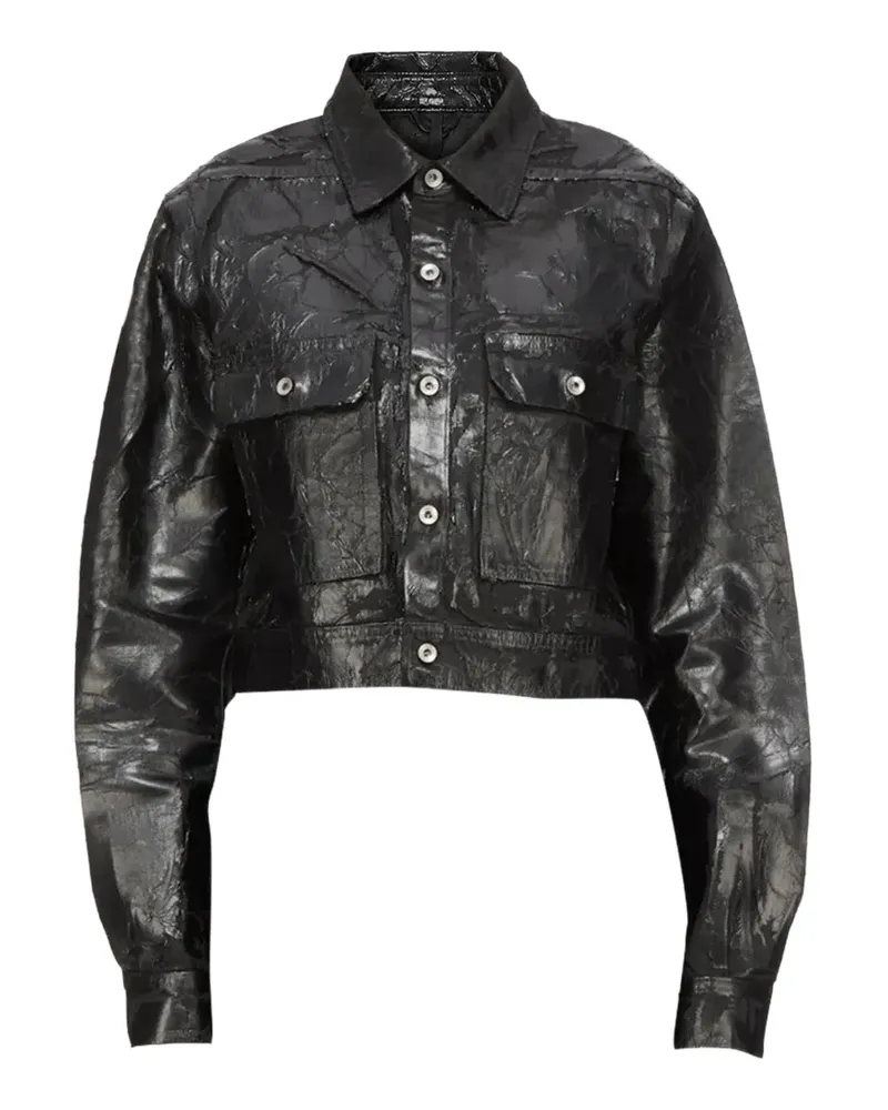 DRKSHDW by Rick Owens cape sleeve cropped outershirt - Schwarz Schwarz