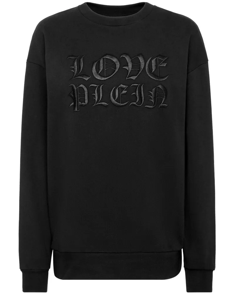 Philipp Plein Sweatshirt mit Logo-Patch - Schwarz Schwarz