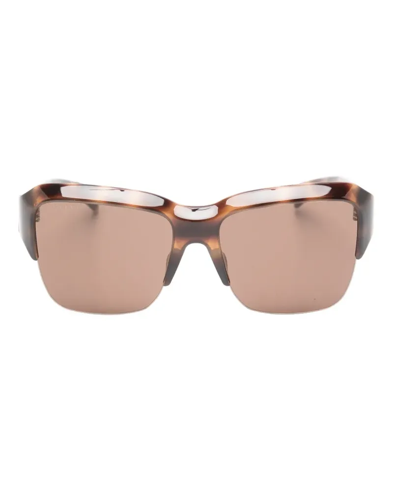 Gucci tortoiseshell-effect square-frame sunglasses - Braun Braun