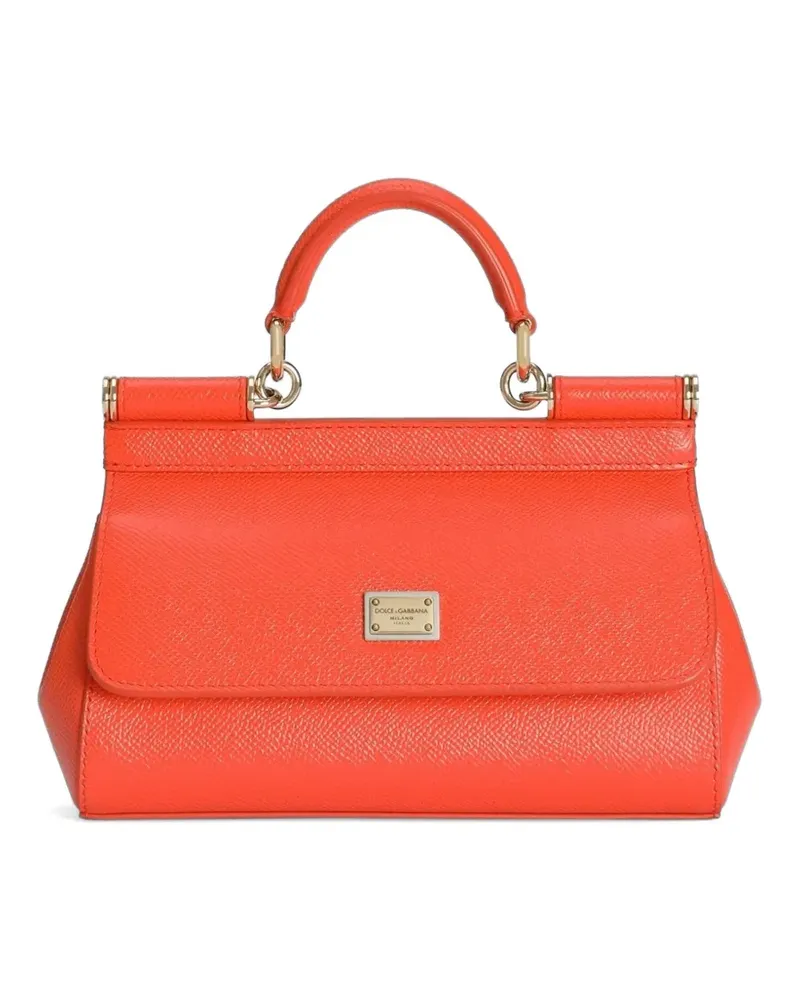 Dolce & Gabbana Mini Sicily Handtasche aus Kalbsleder - Orange Orange