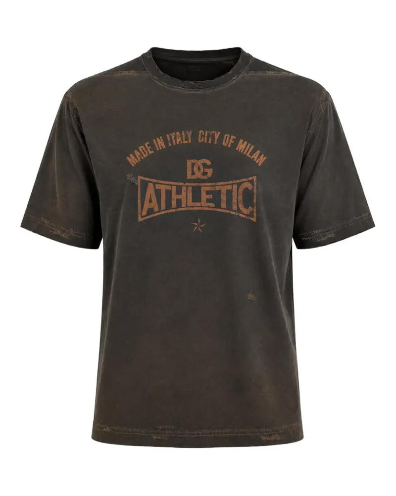 Dolce & Gabbana T-Shirt mit grafischem Print - Braun Braun