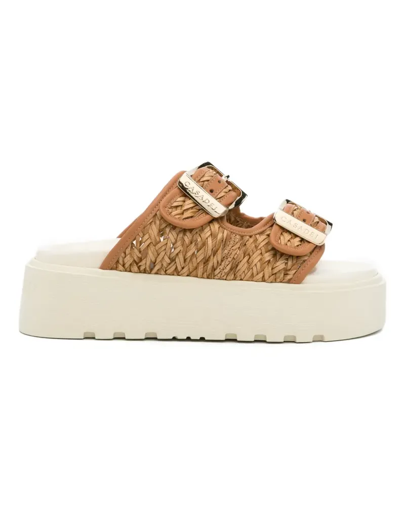 Casadei buckle-detail woven sandals - Braun Braun
