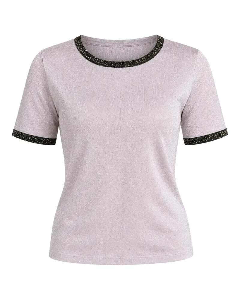 Roberto Collina glitter-trim short-sleeve T-shirt - Grau Grau