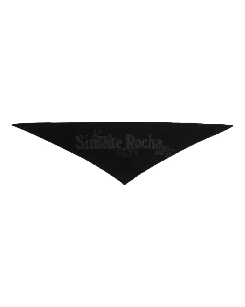Simone Rocha Schal mit Logo-Stickerei - Schwarz Schwarz