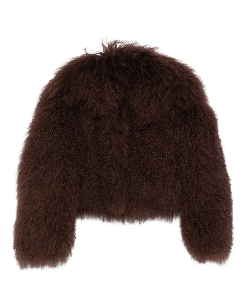 Salvatore Santoro Jacke aus Schafsleder mit Curly-Pile - Braun Braun