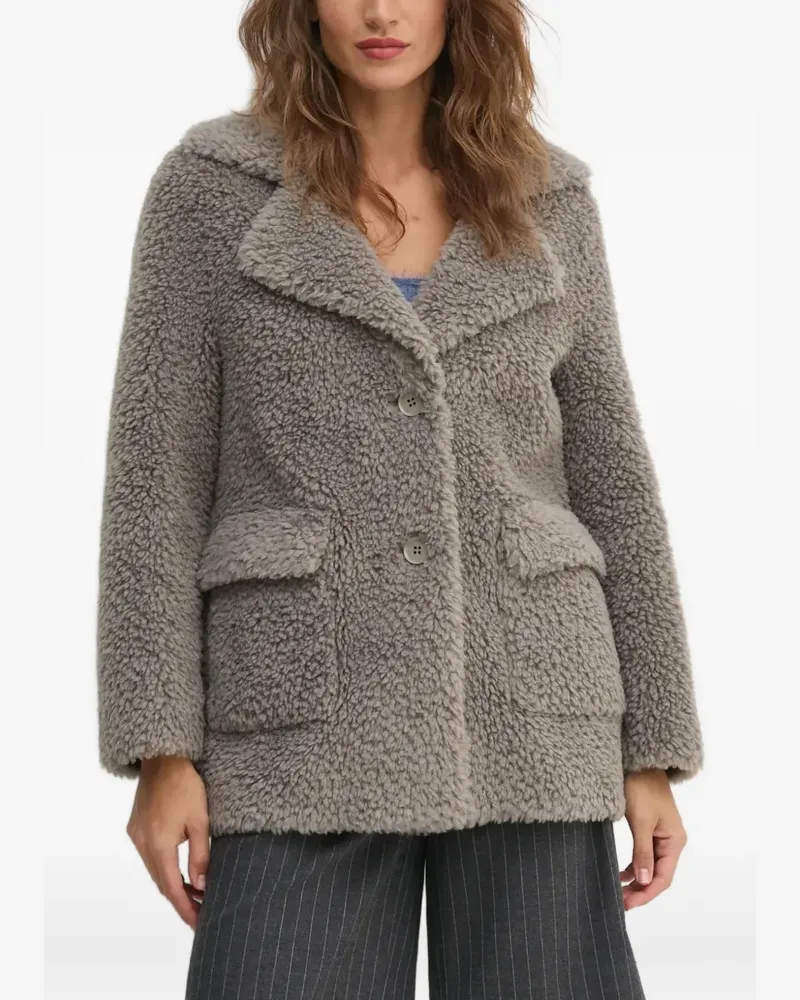Sisley Jacke mit Fleece-Struktur - Grau Grau