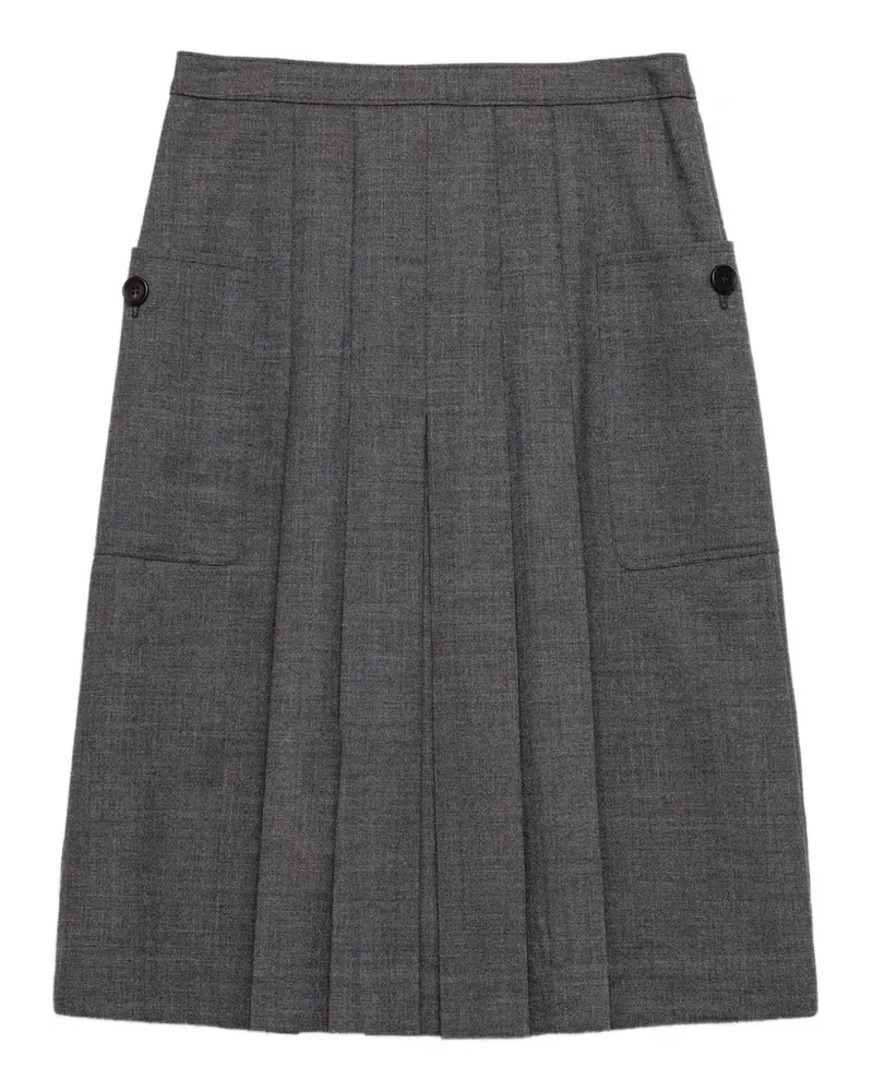 Prada rush stitch pleated skirt - Grau Grau
