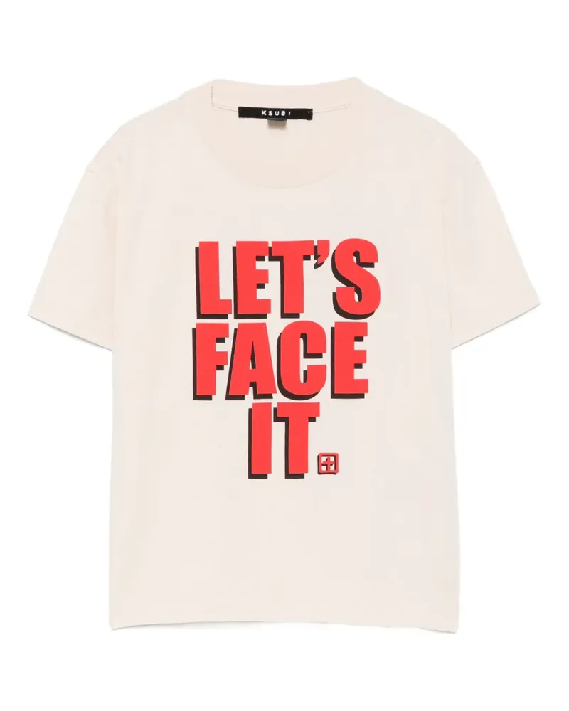 ksubi Lets Face It T-Shirt mit grafischem Print - Nude Nude