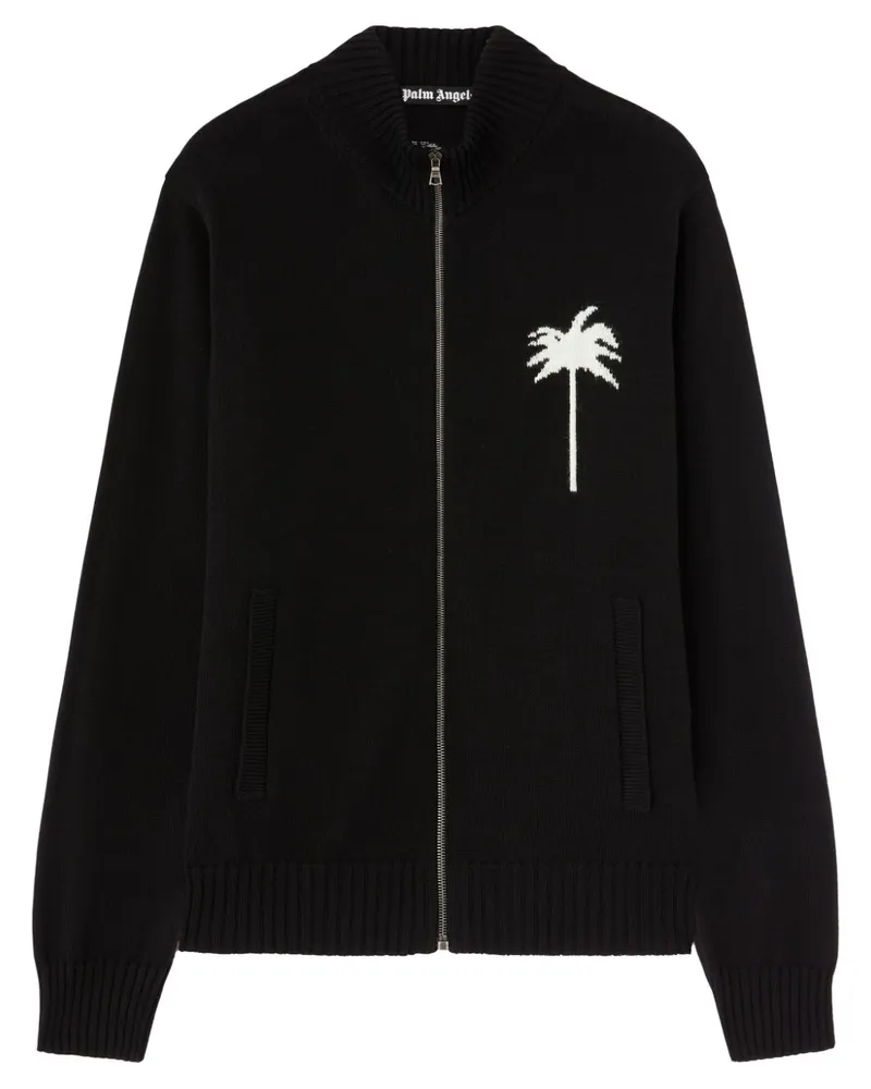 Palm Angels Cardigan mit Palmen - Schwarz Schwarz