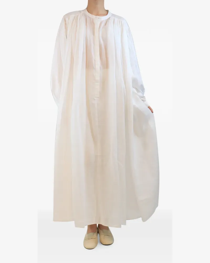 Róhe gathered-cuff maxi dress - Weiß Weiß