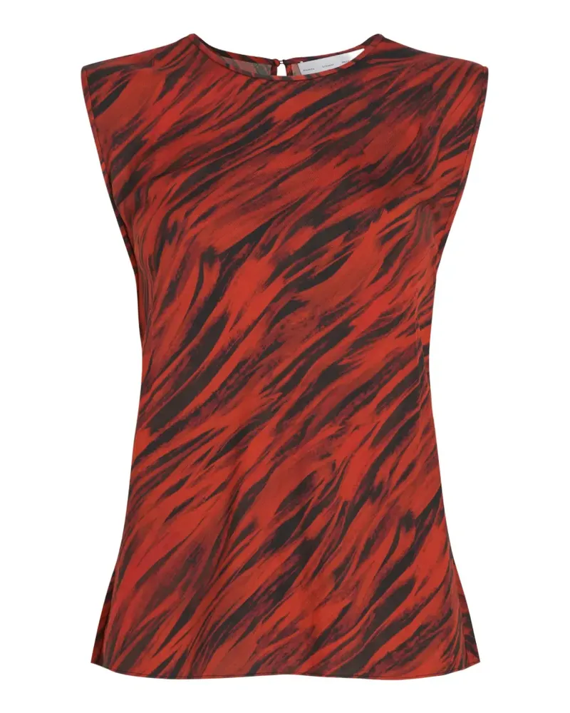Proenza Schouler Megan top in printed twill - Rot Rot