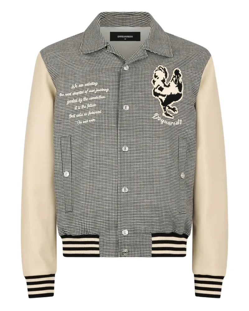 Dsquared2 Gemusterte Bomberjacke - Schwarz Schwarz