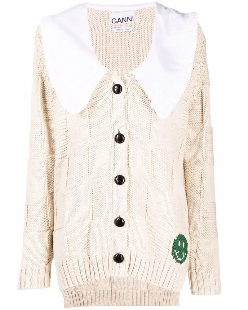 Ganni Grob gestrickter Cardigan mit Knöpfen - Nude Nude
