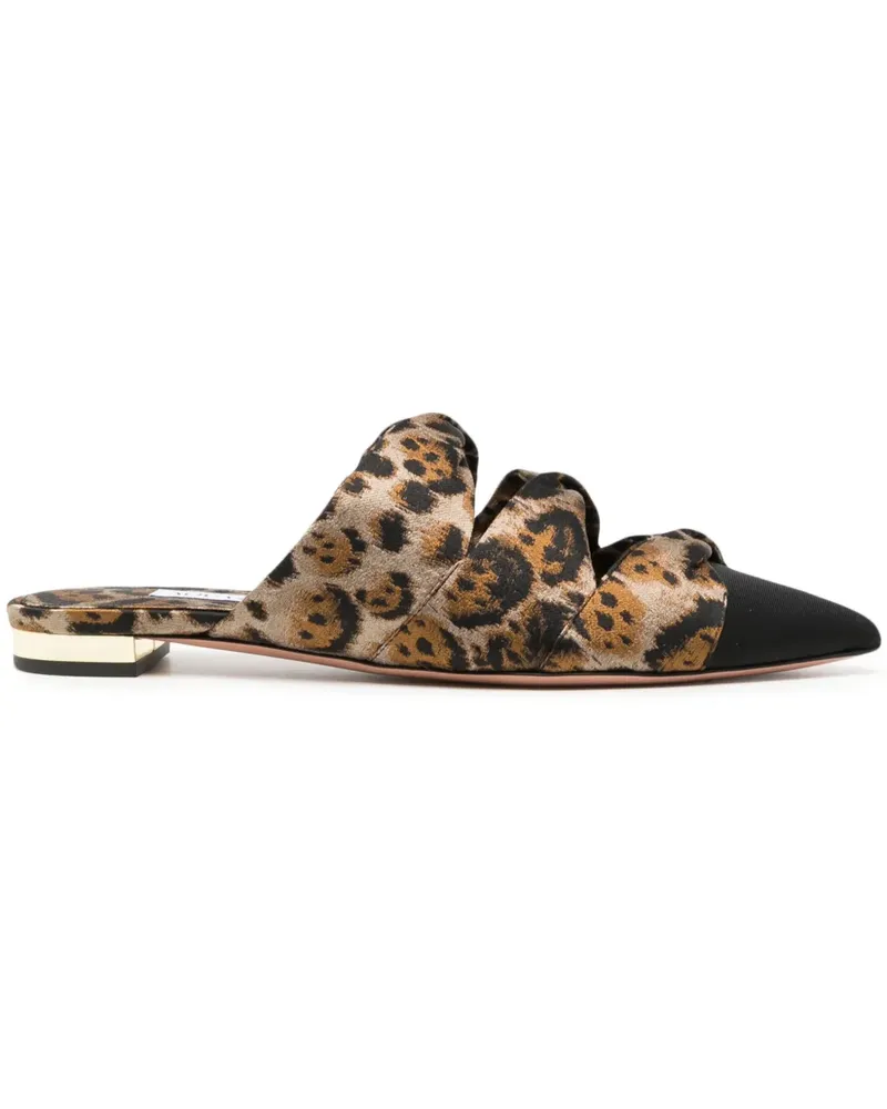Aquazzura Mules mit Leoparden-Print - Braun Braun