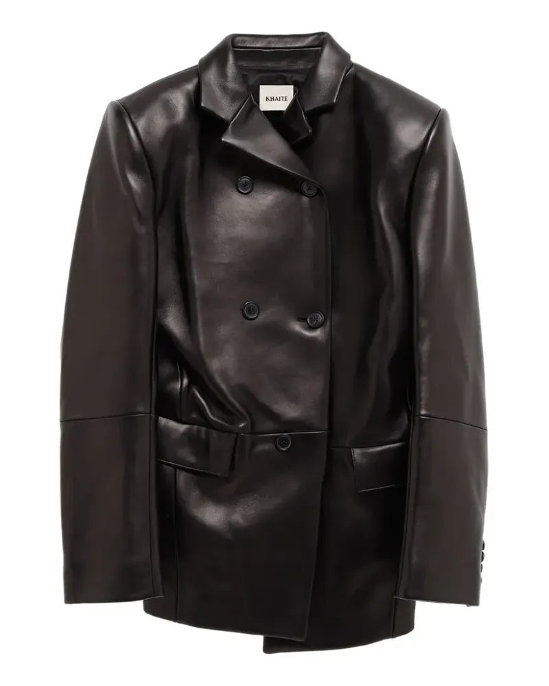 KHAITE double-breasted leather blazer - Schwarz Schwarz