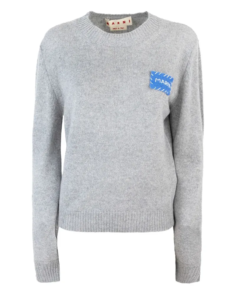 Marni Kaschmirpullover mit Logo-Patch - Grau Grau