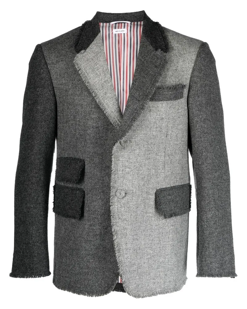 Thom Browne Jackett mit Kontrasteinsätzen - Grau Grau