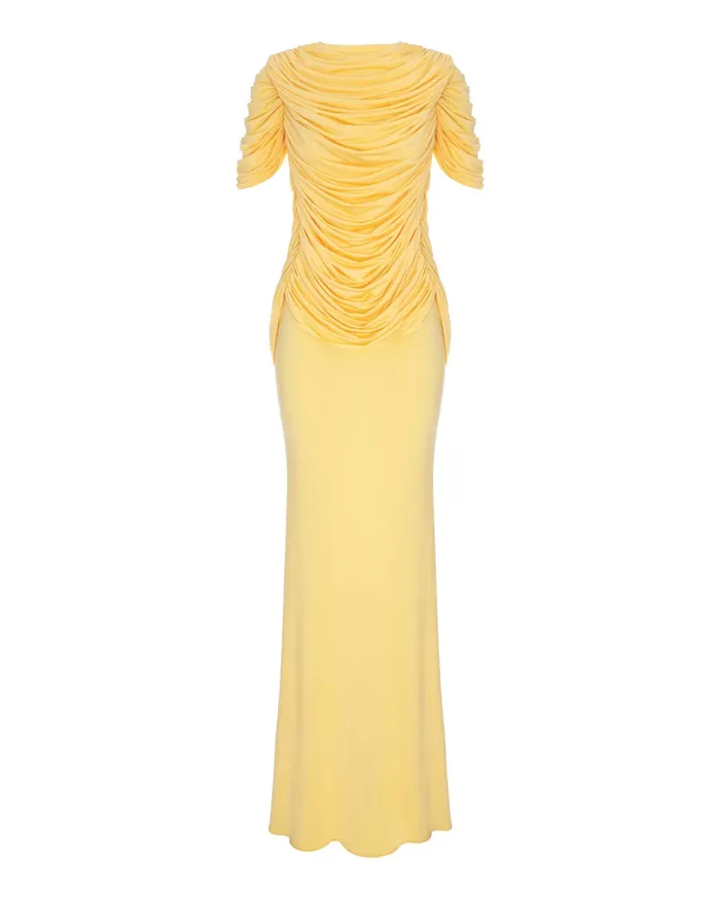 V:PM ATELIER Canary ruched draped maxi dress - Gelb Gelb