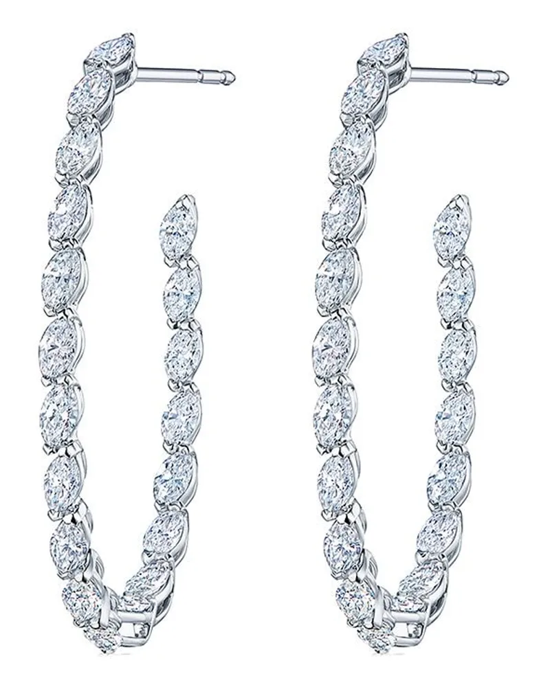 KWIAT 18kt Weißgoldcreolen mit Diamanten - Silber Silber