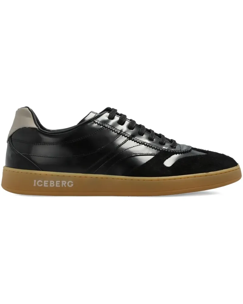 Iceberg panelled leather sneakers - Schwarz Schwarz