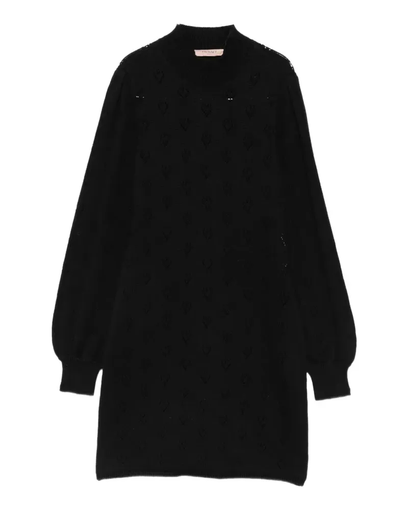 Twin-Set Minikleid mit Herz-Lochmuster - Schwarz Schwarz
