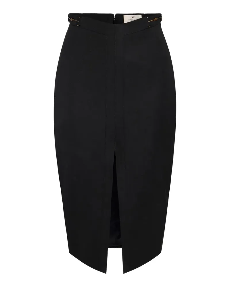 Elisabetta Franchi skirt in gabardine fabric with jewel horsebits - Schwarz Schwarz