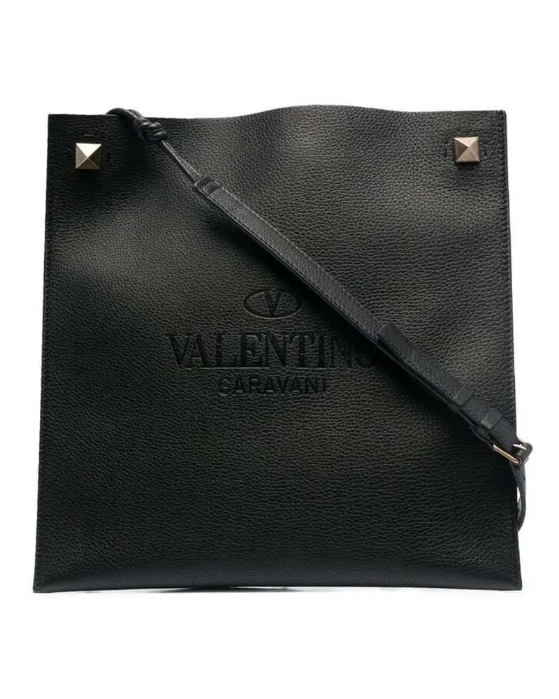 Valentino Garavani Kuriertasche mit Logo-Prägung - Schwarz Schwarz