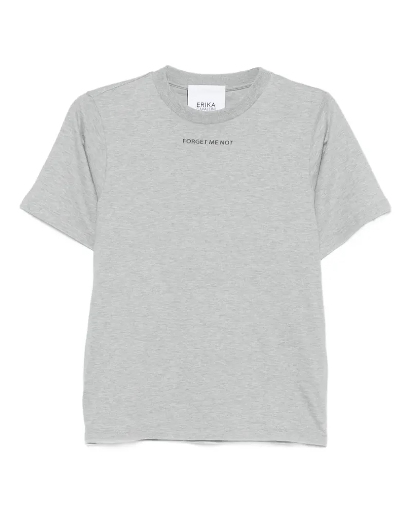 Erika Cavallini T-Shirt mit Slogan-Print - Grau Grau