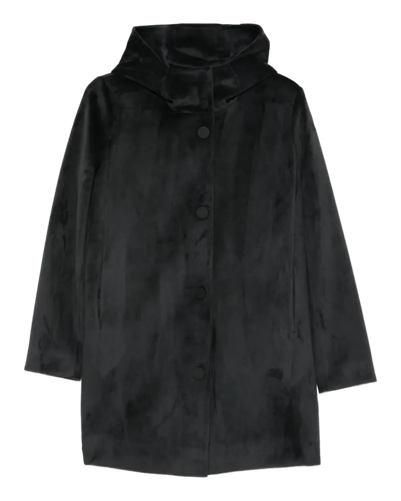Roberto Ricci Designs Velour Neo buttoned-hooded coat - Schwarz Schwarz