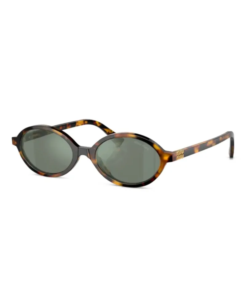 Miu Miu Sonnenbrille mit Logo - Nude Nude