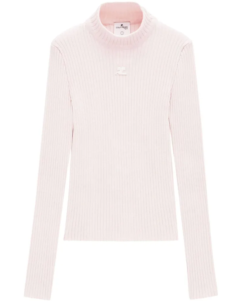 Courrèges Rollkragenpullover mit Logo-Stickerei - Rosa Rosa