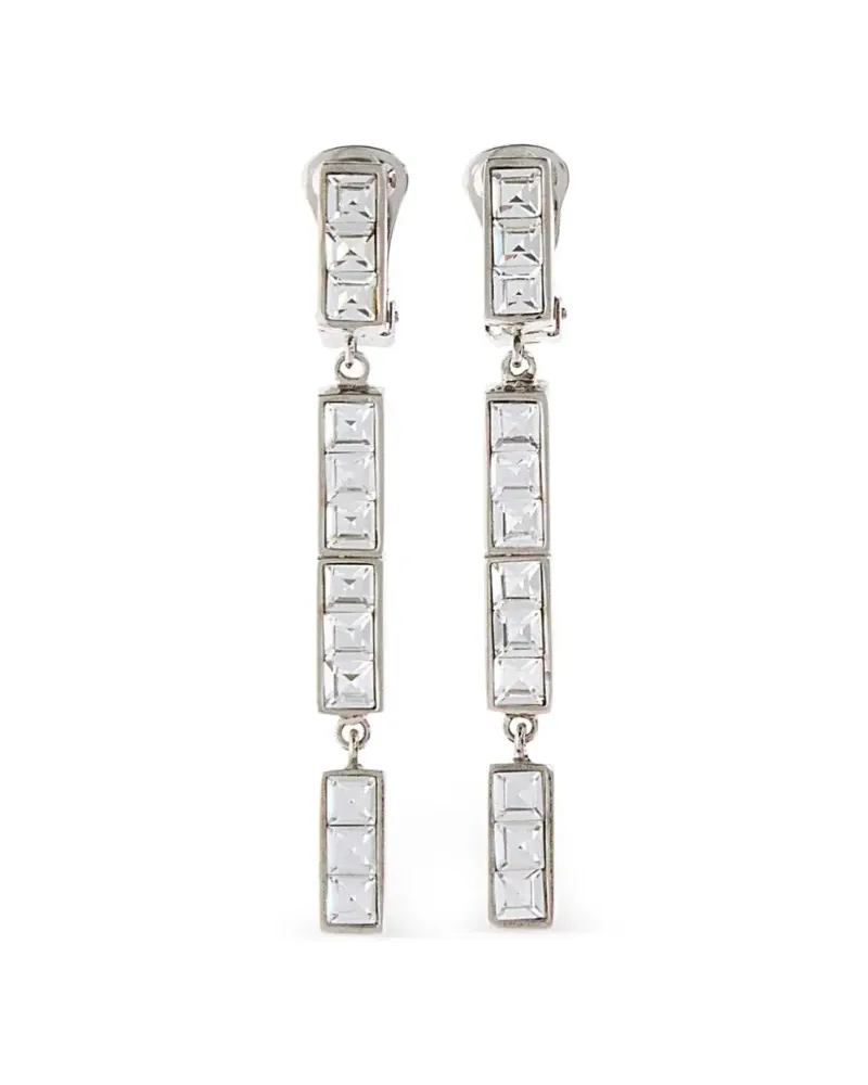 Alessandra Rich crystal-pendant drop earrings - Silber Silber