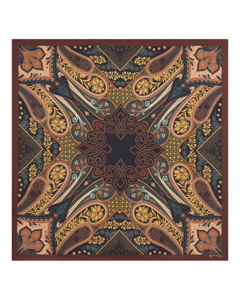 Etro Seidentwill-Schal mit Paisley-Motiv - Braun Braun
