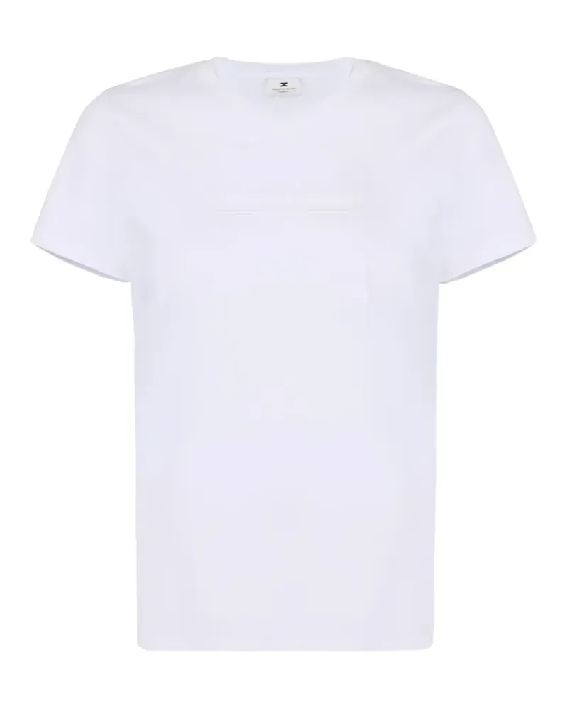 Elisabetta Franchi T-Shirt mit Logo-Stickerei - Weiß Weiß